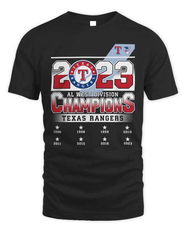 Texas Rangers 1996-2023 American League West Division Champions Logo Shirt