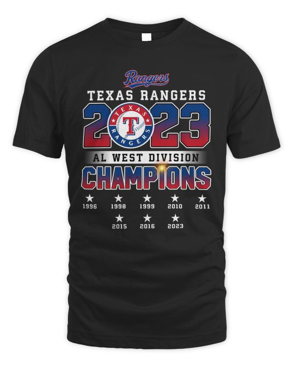 Official Rangers Texas Rangers Al West Division 1996-2023 Shirt