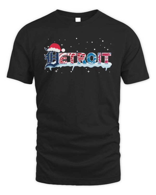 2023 Merry Christmas Detroit Sport Teams Santa Hat Shirt
