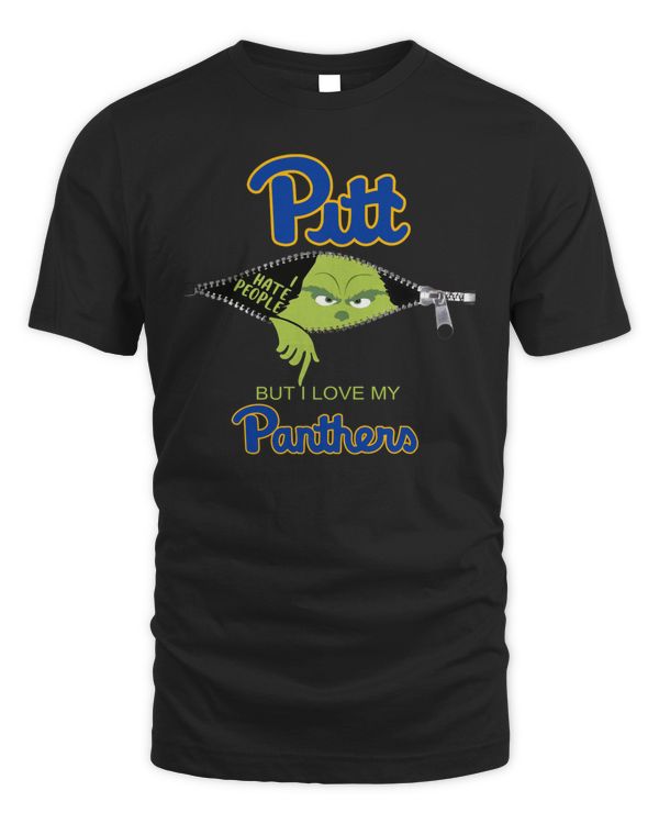 Official Grinch Zipper I Hate People But I Love My Pittsburgh Panthers Shirt