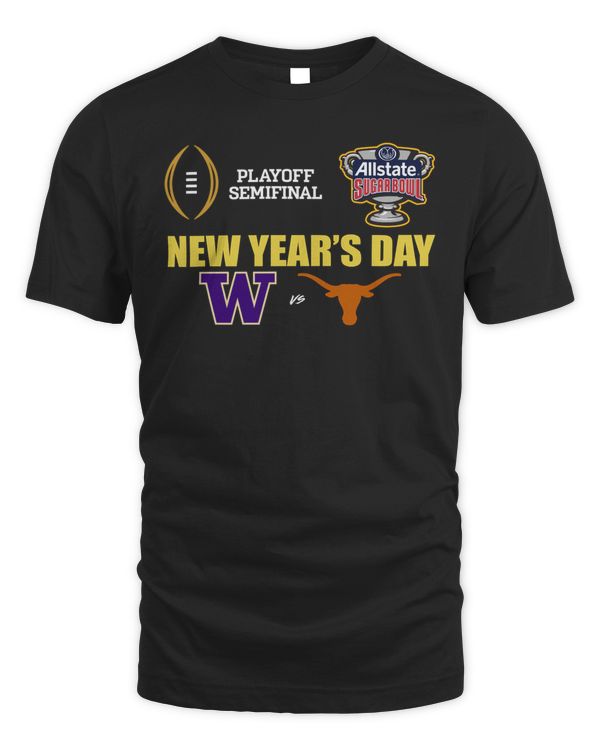 College Football Bowls Games Playoff Semifinal Allstate Sugar Bowl New Year’s Day Logo Washington Huskies Vs Texas Longhorns Sweatshirt