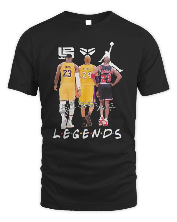Official Legends Friends Lebron James Kobe Bryant And Michael Jordan Signatures Tee Shirt