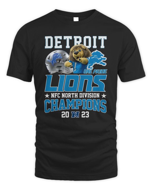 Lions Mascot One Pride 2023 NFC North Division Champions Shirts