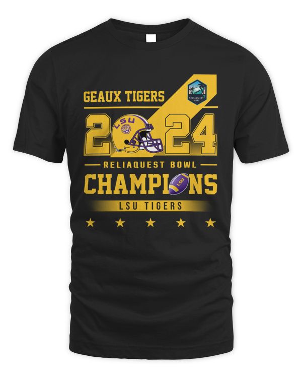 Geaux Tigers 2023 Reliaquest Bowl Champions LSU Tigers Shirt Black