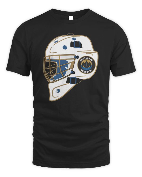 Bessie Black Goalie Helmet Tee Cleveland Monsters
