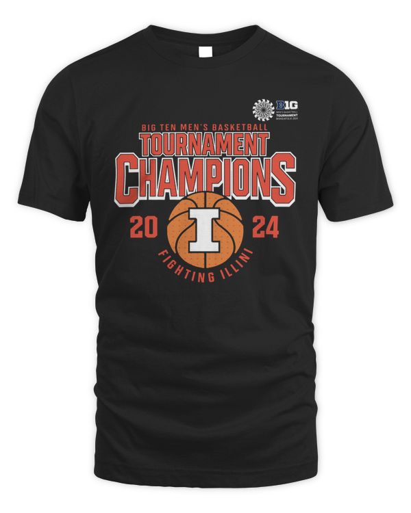 Illinois Fighting Illini 2024 Big Ten Men's Basketball Conference Tournament Champions Shirt Navy