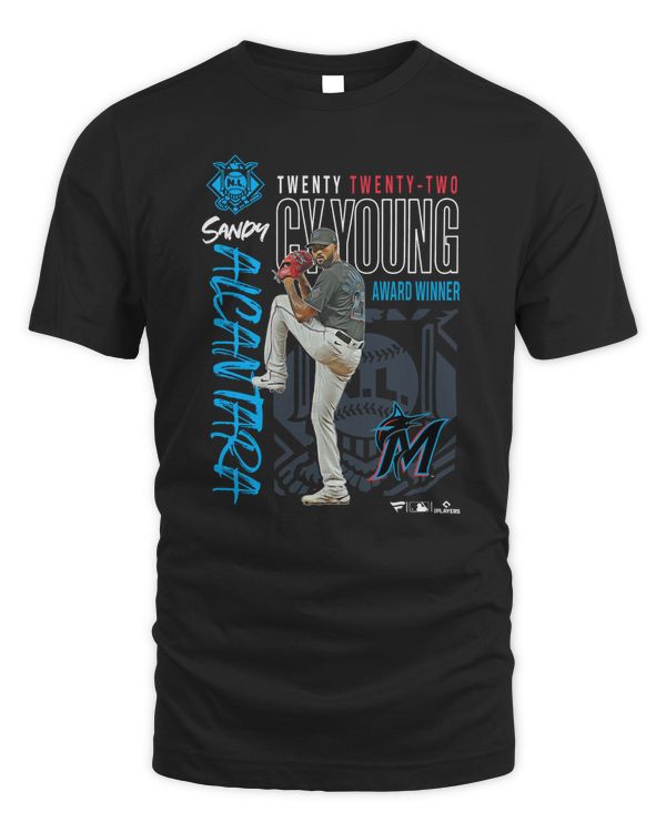 Miami Marlins Sandy Alcantara 2022 Nl Cy Young Award Winner Tee