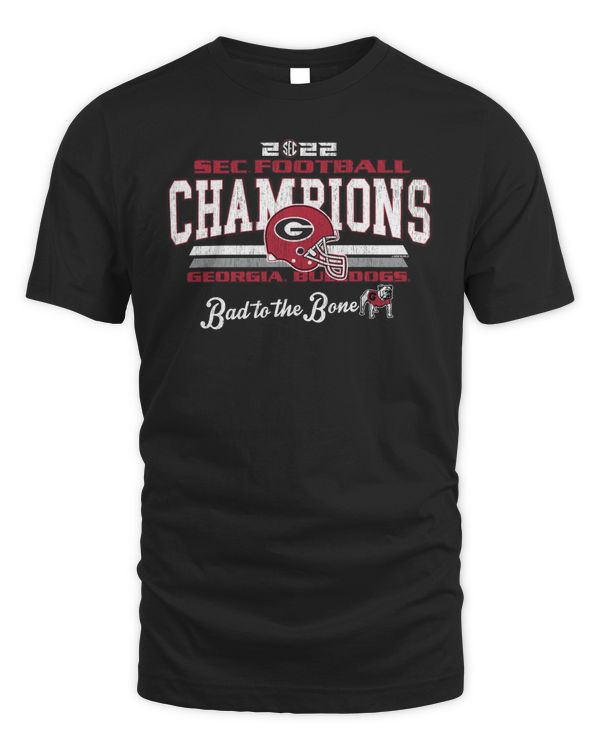Georgia Bulldogs 2022 Sec Football Conference Champions Stripes Tee