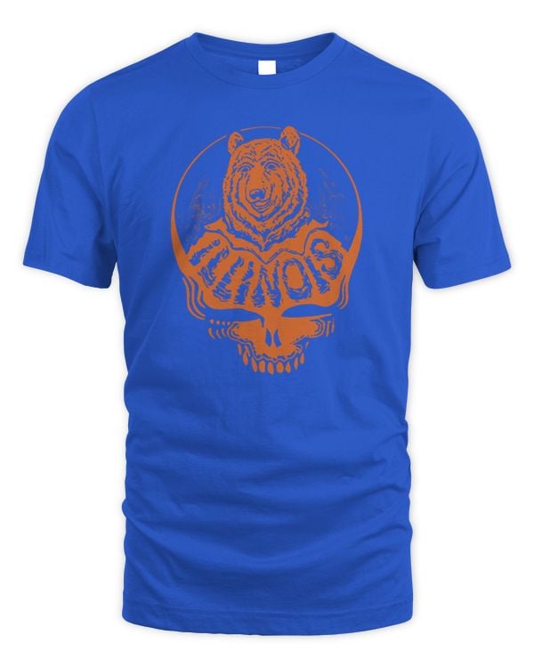 Grateful Dead Official Clothing Illinois United States Of Dead 2023 Tee Blue
