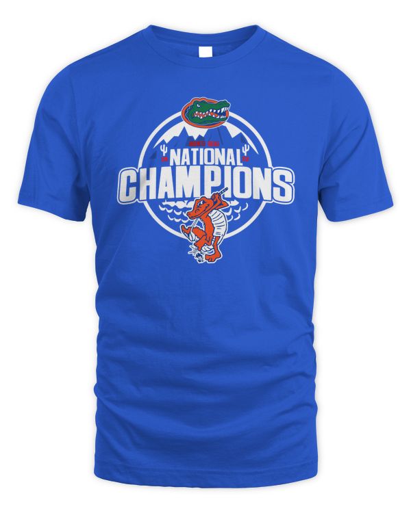 2023 NCAA Men's Golf National Champions Florida Gators Royal Logo Tee