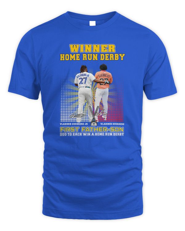 Winner Home Run Derby First Father-Son Dou To Each Win Vladimir Guerrero Royal Shirt