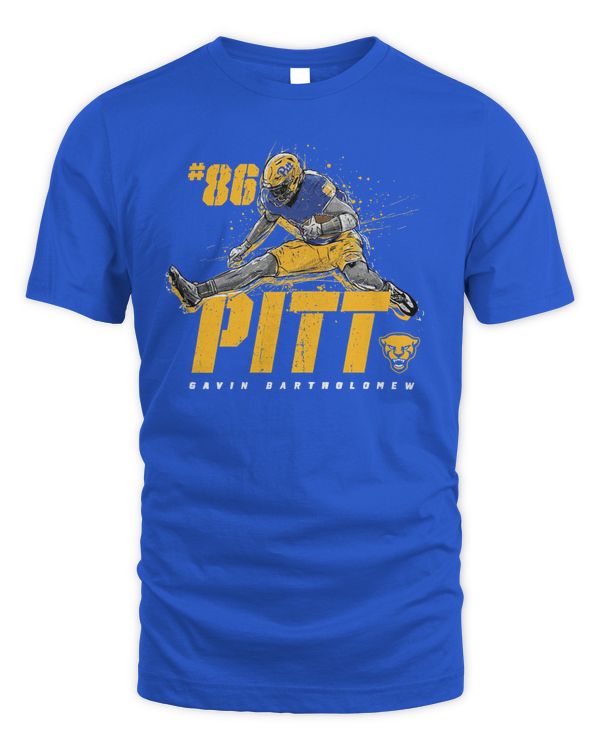 #86 Gavin Bartholomew Pitt Football T-Shirt Pittsburgh Panthers