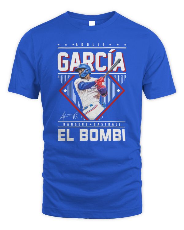 Adolis García Rangers Baseball El Bombi T-Shirt Royal