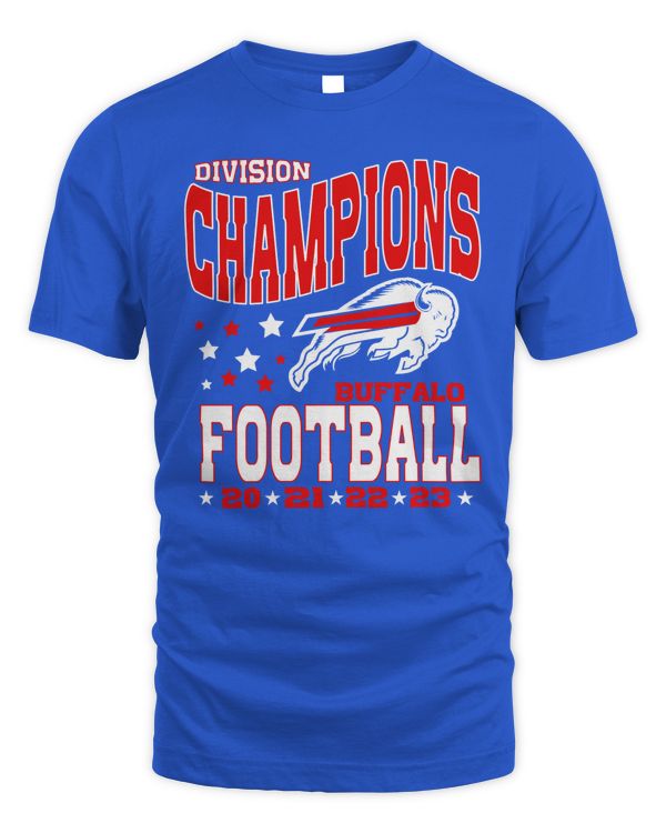 Buffalo Football Division Champions 21-22-23 Tee Royal Blue