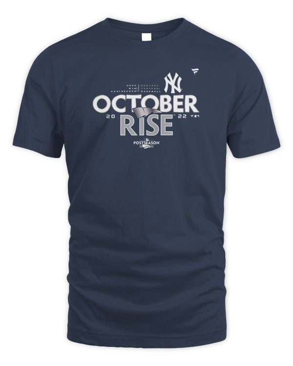 Fanatics MLB Shop New York Yankees Baseball October Rise 2022 Postseason Locker Room T-Shirt
