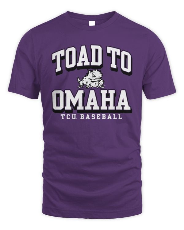 Official Texas Christian University Tcu Baseball 2023 College World Series Toad to Omaha Tee