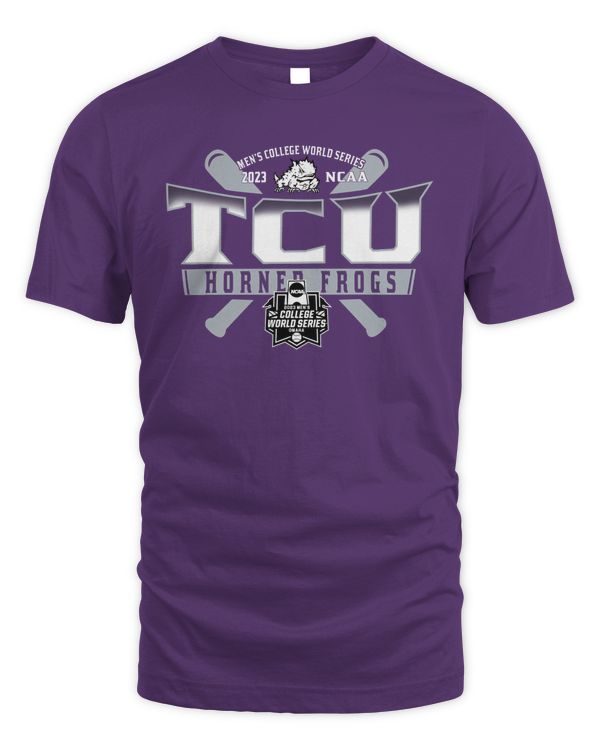 TCU Horned Frogs Baseball 2023 Men's College World Series Bound T-Shirt Purple