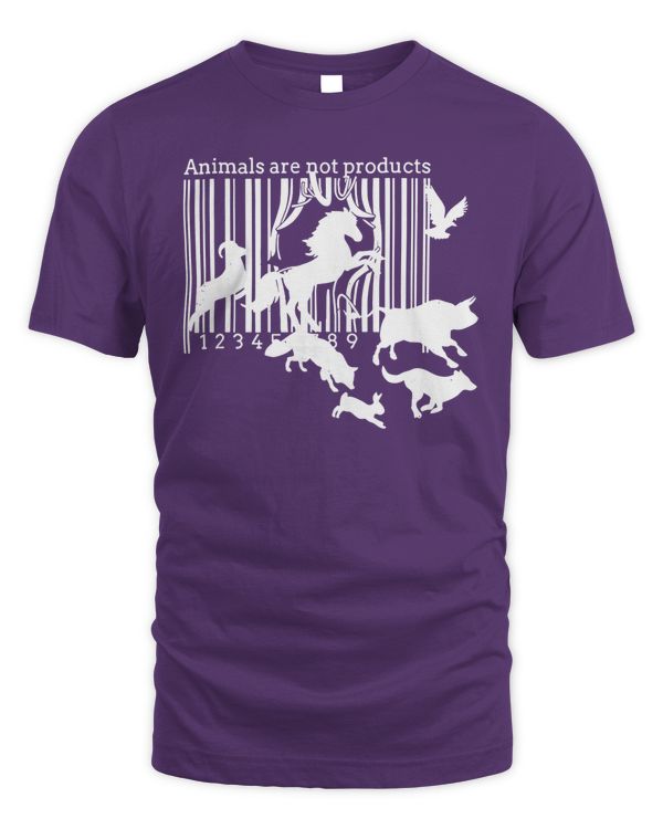Veganactivism Animals Are Not Products Tee Purple