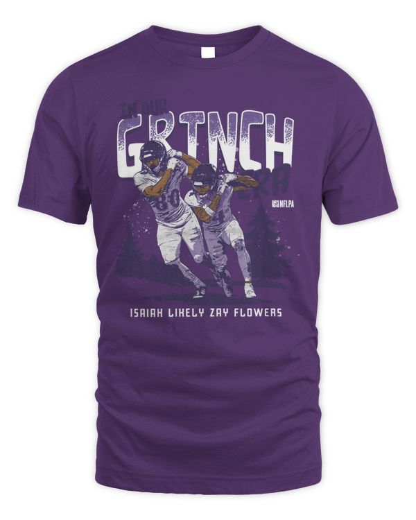 Zay Flowers Baltimore In Our Grinch Era WHT Tee Pueple