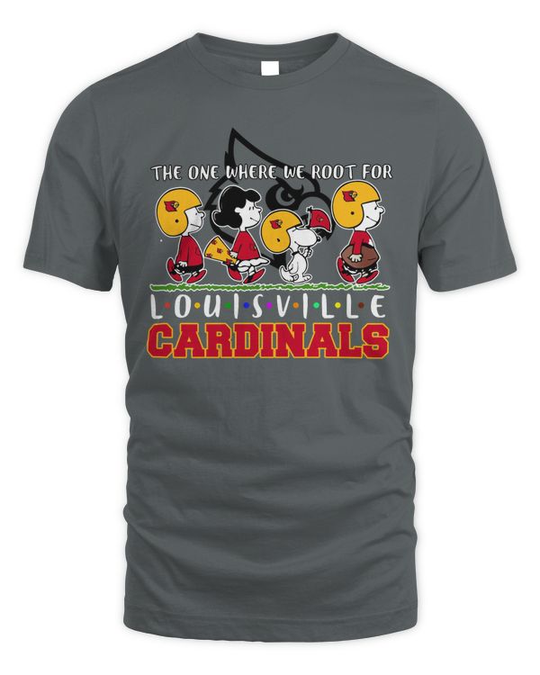 Snoopy Peanuts The One Where We Root For Louisville Cardinals Shirt Gray