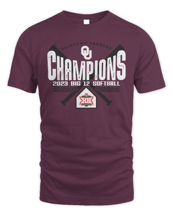 Oklahoma Sooners 2023 NCAA Big 12 Softball Conference Tournament Champions Logo T-Shirt
