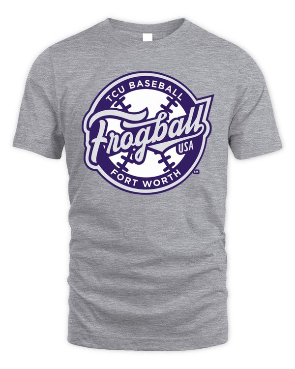 Official Texas Christian University Tcu Baseball 2023 College World Series Bound Frogball Tee Gray