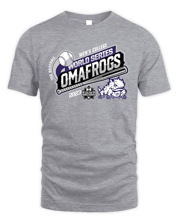 Tcu Horned Frogs 2023 Ncaa Division I Men'S Baseball College World Series Omafrogs Tee Shirt Gray