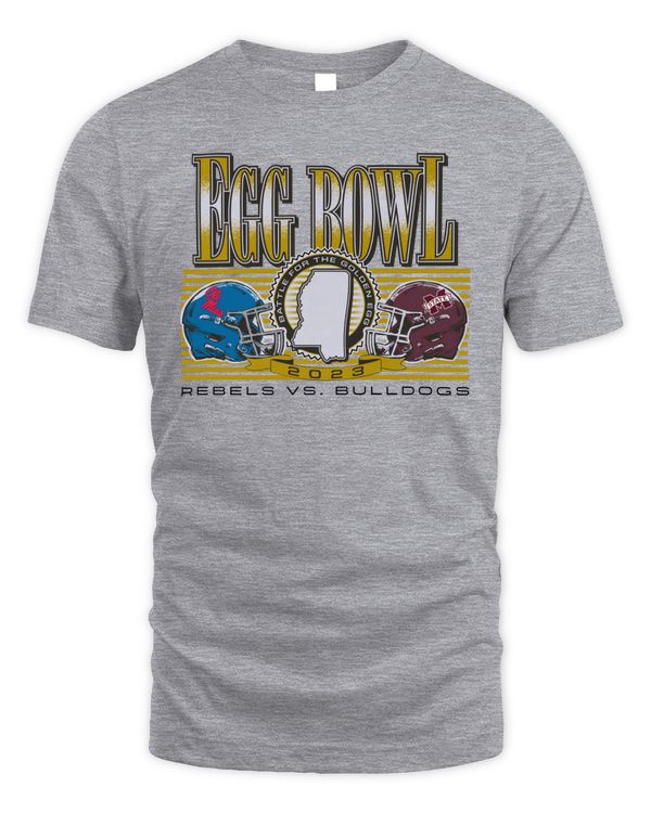 Battle For The Golden Egg 2023 Ole Miss Rebels Vs. Mississippi State Bulldogs Helmet Shirt