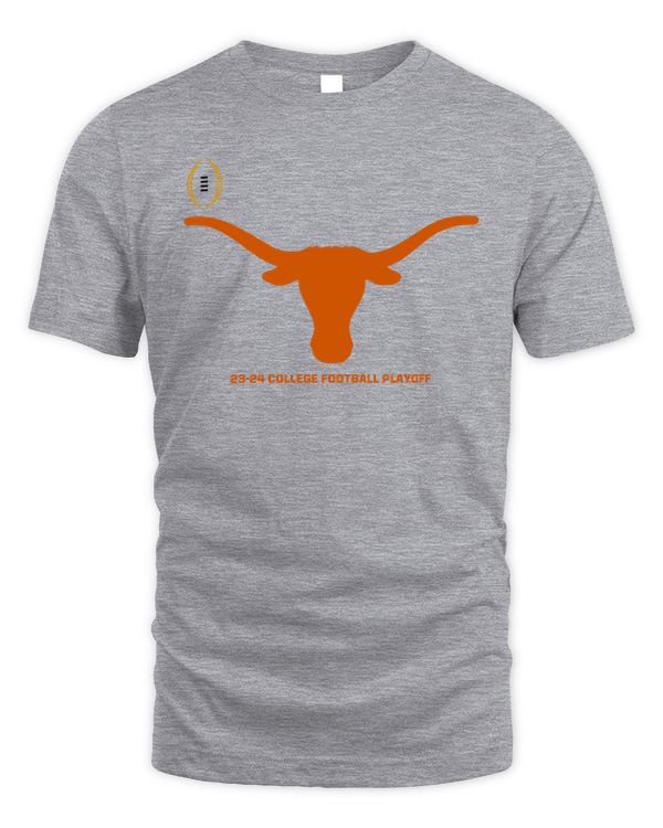 2023-2024 College Football Playoff #3 Texas Longhorns Grey T-Shirt