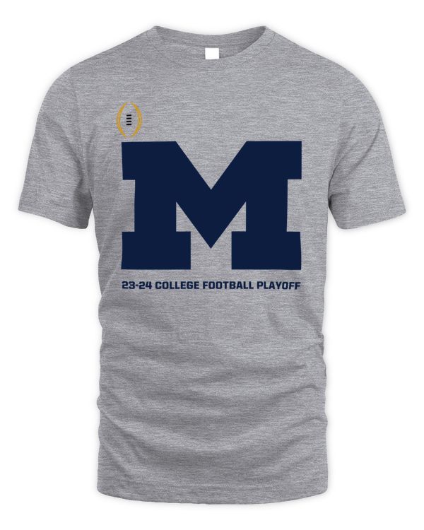 2023-2024 College Football Playoff #1 Michigan Wolverines Grey T-Shirt