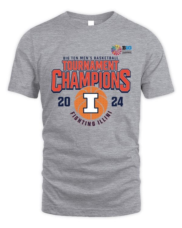 Illinois Fighting Illini 2024 Big Ten Men's Basketball Conference Tournament Champions Tee Shirt