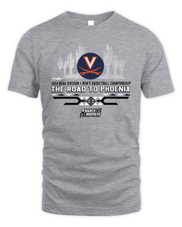 Virginia Cavaliers Team 2024 Ncaa Division I Men's Basketball Champion The Road To Phoenix March Madness Tee