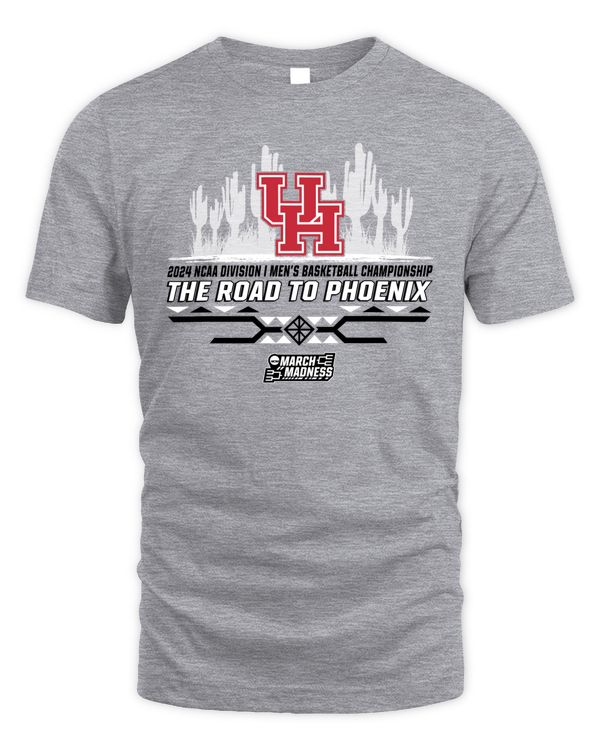 Houston Cougars Team 2024 Ncaa Division I Men's Basketball Champion The Road To Phoenix March Madness Tee