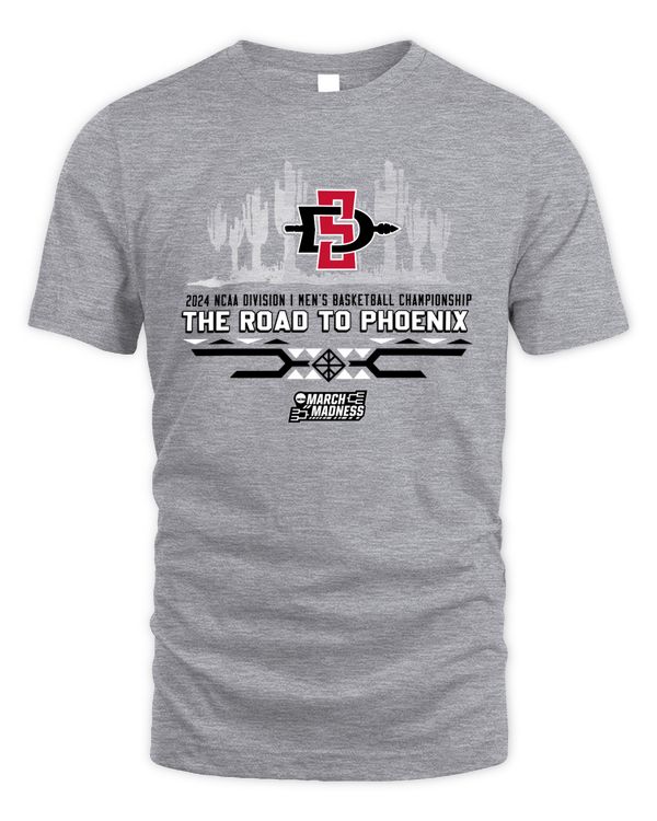 San Diego State Team 2024 Ncaa Division I Men's Basketball Champion The Road To Phoenix March Madness Tee