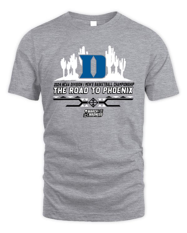 Duke Blue Devils Team 2024 Ncaa Division I Men's Basketball Champion The Road To Phoenix March Madness Tee
