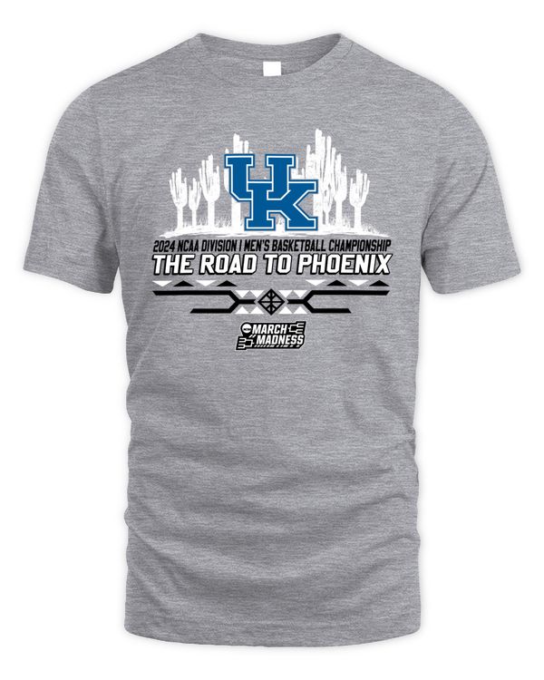 Kentucky Wildcats Team 2024 Ncaa Division I Men's Basketball Champion The Road To Phoenix March Madness Tee