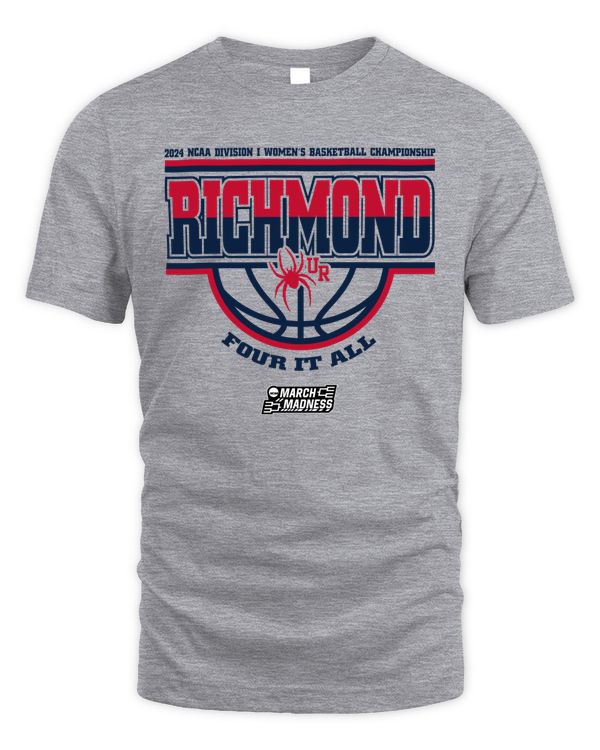 Richmond Spiders Team 2024 Ncaa Division I Women's Basketball Champion Four It All March Madness Tee