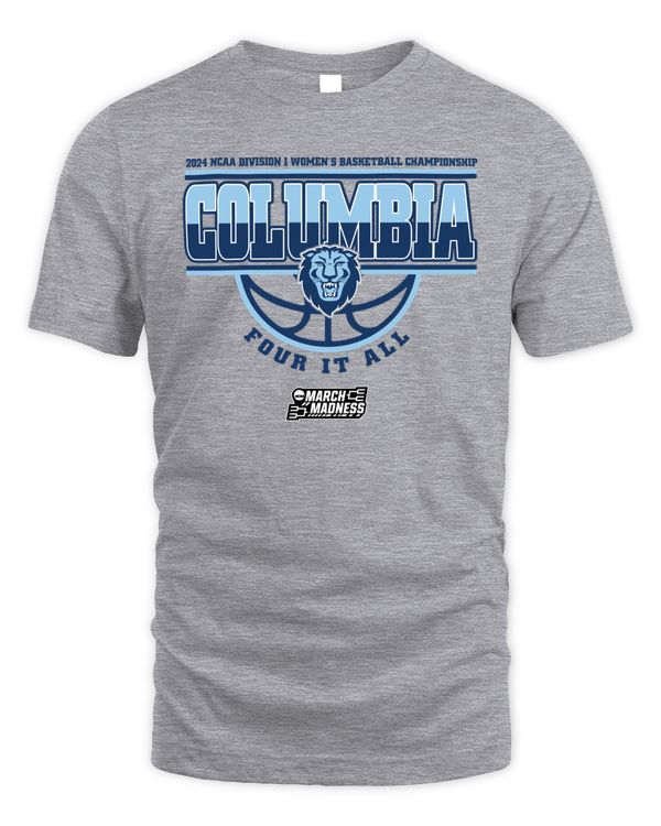 Columbia Lions Team 2024 Ncaa Division I Women's Basketball Champion Four It All March Madness Tee