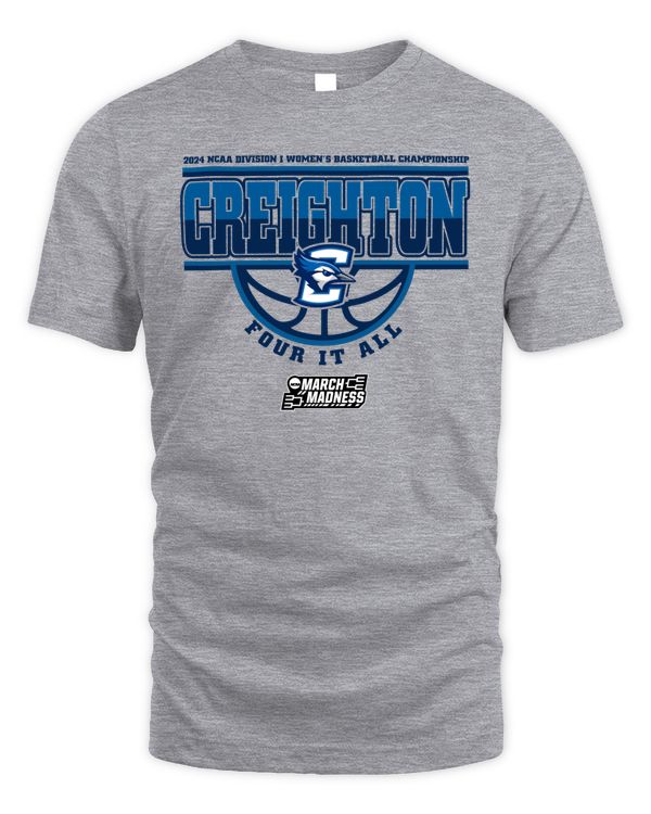 Creighton Team 2024 Ncaa Division I Women's Basketball Champion Four It All March Madness Tee