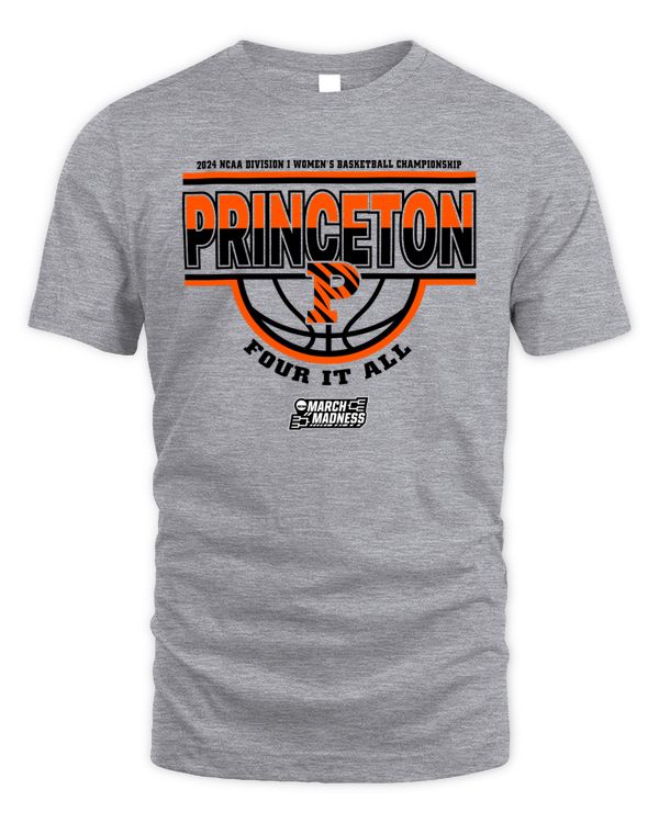 Princeton Tigers Team 2024 Ncaa Division I Women's Basketball Champion Four It All March Madness Tee