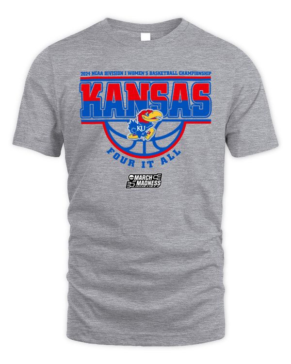 Kansas Team 2024 Ncaa Division I Women's Basketball Champion Four It All March Madness Te