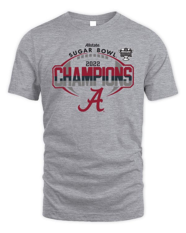 Official Ncaa Sugar Bowl Alabama Football Champions 2022 T Shirt Gray