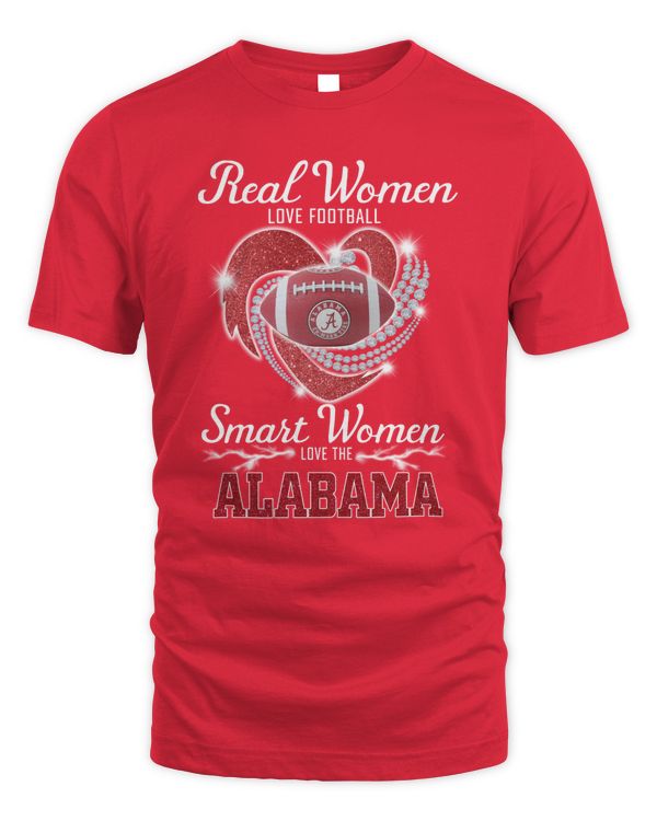 Official Real Women Love Football Smart Women Love The Alabama Logo Shirt