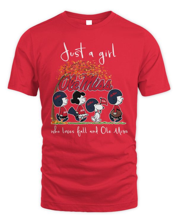 Official Just A Girl Who Loves Fall And Ole Miss 2023 Tee Shirt