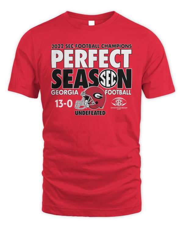 University Of Georgia Football 2022 Sec Champions Perfect Season Tee