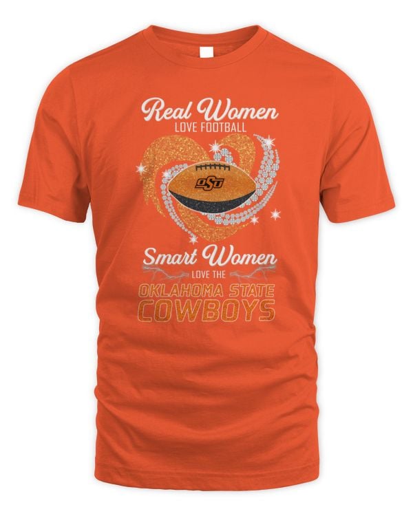 Real Women Love Football Smart Women Love The Oklahoma State Cowboys Logo Shirt