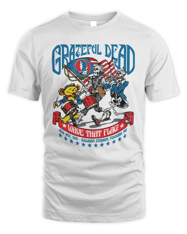 Grateful Dead Happy 4th Of July Wave That Flag Shirt White
