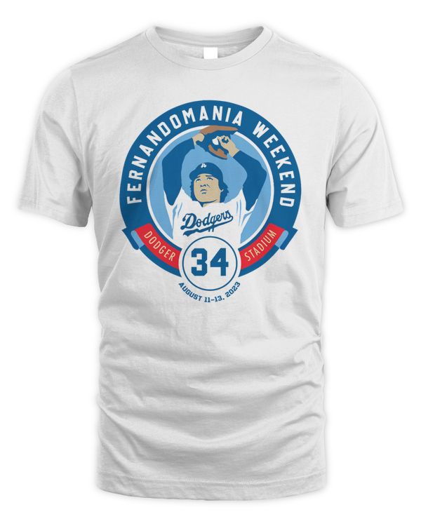 Fernando Valenzuela #34 Fernandomania Weekend Baseball Hall Of Fame 2023 Tee Los Angeles Dodgers