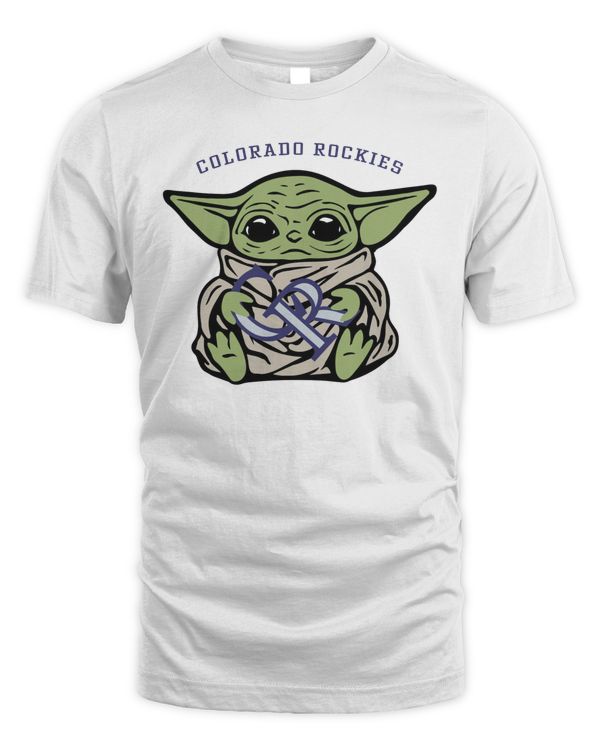 Colorado Rockies Baby Yoda Sport Shirt White