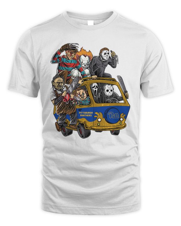 Pittsburgh Panthers Horror Movies Characters Bus Halloween 2023 Hoodie